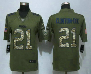 Men's Green Bay Packers #21 Ha Ha Clinton-Dix Green Salute to Service 2015 NFL Nike Limited Jersey