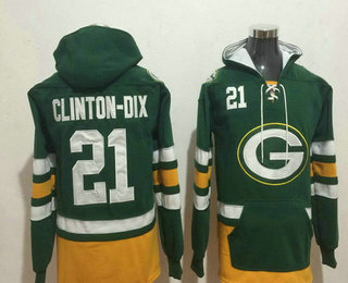 Men's Green Bay Packers #21 Ha Ha Clinton-Dix NEW Green Pocket Stitched NFL Pullover Hoodie