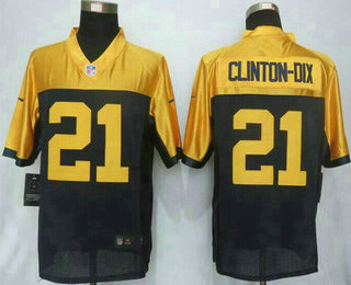 Men's Green Bay Packers #21 Ha Ha Clinton-Dix Navy Blue Gold Alternate NFL Nike Limited Jersey