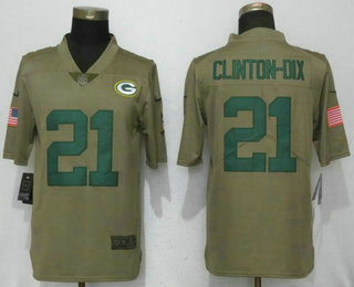 Men's Green Bay Packers #21 Ha Ha Clinton-Dix Olive 2017 Salute To Service Stitched NFL Nike Limited Jersey