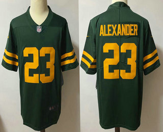 Men's Green Bay Packers #23 Jaire Alexander Green Yellow 2021 Vapor Untouchable Stitched NFL Nike Limited Jersey