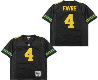 Men's Green Bay Packers #4 Brett Favre Green Black 1996 Throwback Jersey