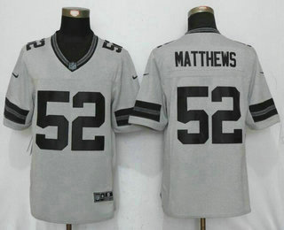 Men's Green Bay Packers #52 Clay Matthews Gray Gridiron II Stitched NFL Nike Limited Jersey