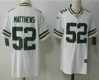 Men's Green Bay Packers #52 Clay Matthews White 2017 Vapor Untouchable Stitched NFL Nike Limited Jersey