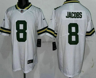 Men's Green Bay Packers #8 Josh Jacobs Limited White Vapor Jersey