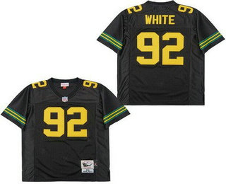 Men's Green Bay Packers #92 Reggie White Black 1993 Throwback Jersey