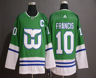 Men's Hartford Whalers #10 Ron Francis Green Adidas Stitched NHL Jersey