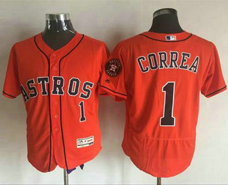 Men's Houston Astros #1 Carlos Correa Orange Flexbase 2016 MLB Player Jersey