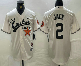 Men's Houston Astros #2 Alex Bregman Cream Cactus Jack Vapor Premier Stitched Baseball Jersey
