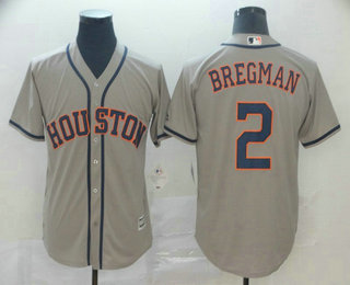 Men's Houston Astros #2 Alex Bregman Gray Stitched MLB Cool Base MLB Jersey