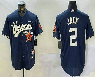 Men's Houston Astros #2 Alex Bregman Navy Cactus Jack Vapor Premier Stitched Baseball Jersey