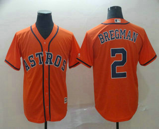 Men's Houston Astros #2 Alex Bregman Orange Alternate Cool Base MLB Jersey