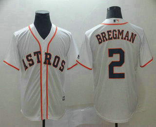 Men's Houston Astros #2 Alex Bregman White Home Cool Base MLB Jersey