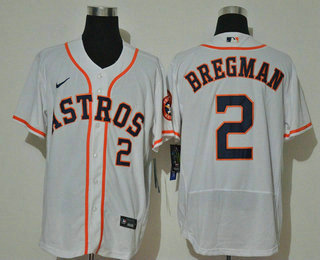 Men's Houston Astros #2 Alex Bregman White Stitched MLB Flex Base Nike Jersey