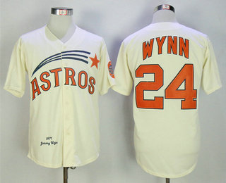 Men's Houston Astros #24 Jimmy Wynn Cream 1971 Cooperstown Collection Stitched MLB Throwback Jersey By Mitchell & Ness