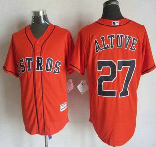 Men's Houston Astros #27 Jose Altuve Alternate Orange 2015 MLB Cool Base Jersey