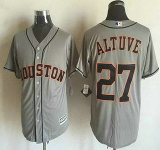 Men's Houston Astros #27 Jose Altuve Away Gray 2015 MLB Cool Base Jersey