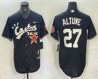 Men's Houston Astros #27 Jose Altuve Black Cactus Jack Cool Base Jersey