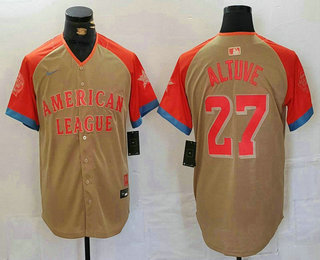 Men's Houston Astros #27 Jose Altuve Cream 2024 All Star Limited Stitched Jersey