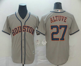 Men's Houston Astros #27 Jose Altuve Gray Stitched MLB Cool Base MLB Jersey