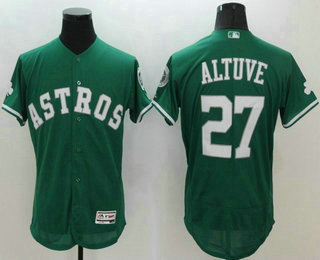 Men's Houston Astros #27 Jose Altuve Green Celtic Flexbase Authentic Collection Player Jersey