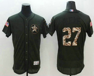 Men's Houston Astros #27 Jose Altuve Green Salute to Service 2016 Flexbase Majestic Baseball Jersey