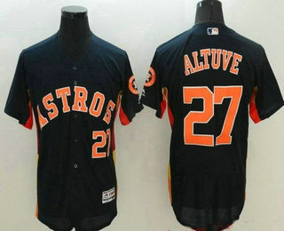 Men's Houston Astros #27 Jose Altuve Navy Blue 2016 Flexbase Majestic Baseball Jersey