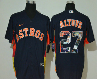 Men's Houston Astros #27 Jose Altuve Navy Blue Stitched MLB Cool Base Nike Fashion Jersey