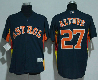 Men's Houston Astros #27 Jose Altuve Navy Blue Stitched MLB Majestic Cool Base Jersey