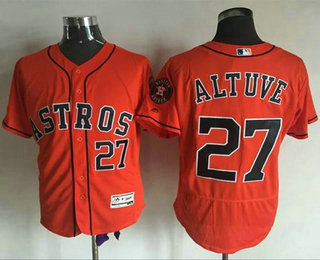 Men's Houston Astros #27 Jose Altuve Orange Flexbase 2016 MLB Player Jersey