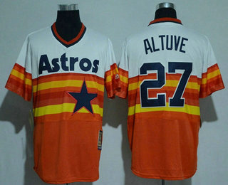 Men's Houston Astros #27 Jose Altuve Rainbow Stitched MLB Majestic Cool Base Cooperstown Collection Player Jersey