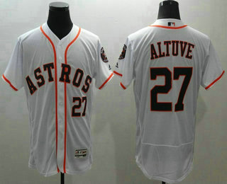 Men's Houston Astros #27 Jose Altuve White Flexbase 2016 MLB Player Jersey