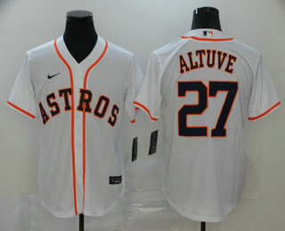 Men's Houston Astros #27 Jose Altuve White Stitched MLB Cool Base Nike Jersey