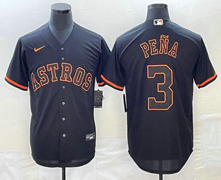 Men's Houston Astros #3 Jeremy Pena Lights Out Black Fashion Stitched MLB Cool Base Nike Jersey 01