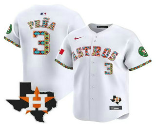 Men's Houston Astros #3 Jeremy Pena White Mexico Vapor Premier Limited Stitched Jersey