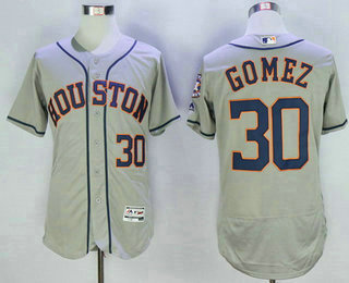 Men's Houston Astros #30 Carlos Gomez Gray Road 2016 Flexbase Majestic Baseball Jersey