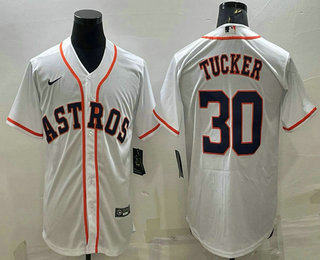 Men's Houston Astros #30 Kyle Tucker White Stitched MLB Cool Base Nike Jersey