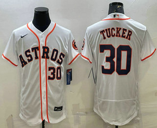 Men's Houston Astros #30 Kyle Tucker White Stitched MLB Flex Base Nike Jersey