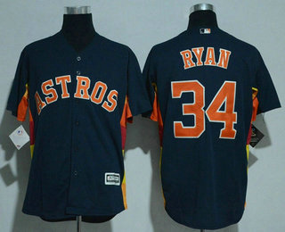 Men's Houston Astros #34 Nolan Ryan Navy Blue Stitched MLB Majestic Cool Base Jersey