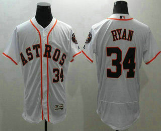 Men's Houston Astros #34 Nolan Ryan White Flexbase 2016 MLB Player Jersey