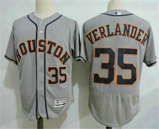 Men's Houston Astros #35 Justin Verlander Grey Stitched MLB Flex Base Jersey