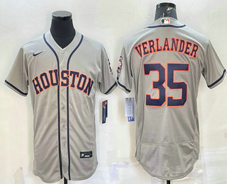 Men's Houston Astros #35 Justin Verlander Grey Stitched MLB Flex Base Nike Jersey