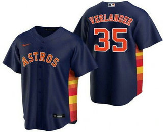 Men's Houston Astros #35 Justin Verlander Navy Cool Base Jersey