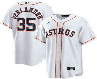 Men's Houston Astros #35 Justin Verlander White Cool Base Jersey