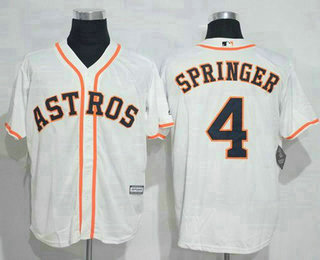 Men's Houston Astros #4 George Springer White New Cool Base Stitched MLB Jersey