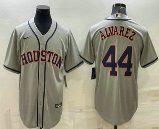 Men's Houston Astros #44 Yordan Alvarez Grey Stitched MLB Cool Base Nike Jersey