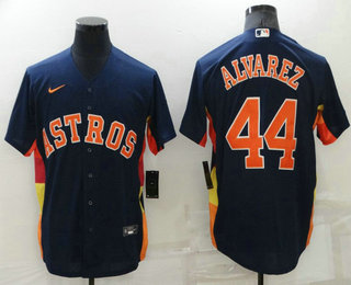 Men's Houston Astros #44 Yordan Alvarez Navy Blue Stitched MLB Flex Base Nike Jersey