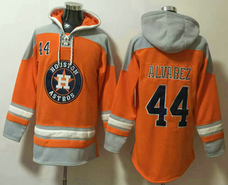 Men's Houston Astros #44 Yordan Alvarez Orange Ageless Must Have Lace Up Pullover Hoodie