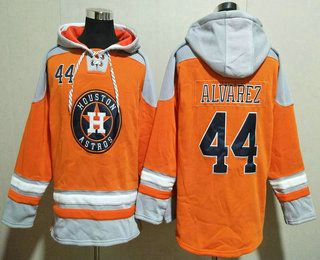 Men's Houston Astros #44 Yordan Alvarez Orange Ageless Must Have Lace Up Pullover Hoodie