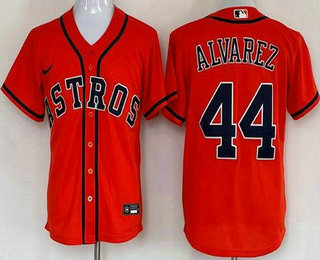 Men's Houston Astros #44 Yordan Alvarez Orange Cool Base Jersey